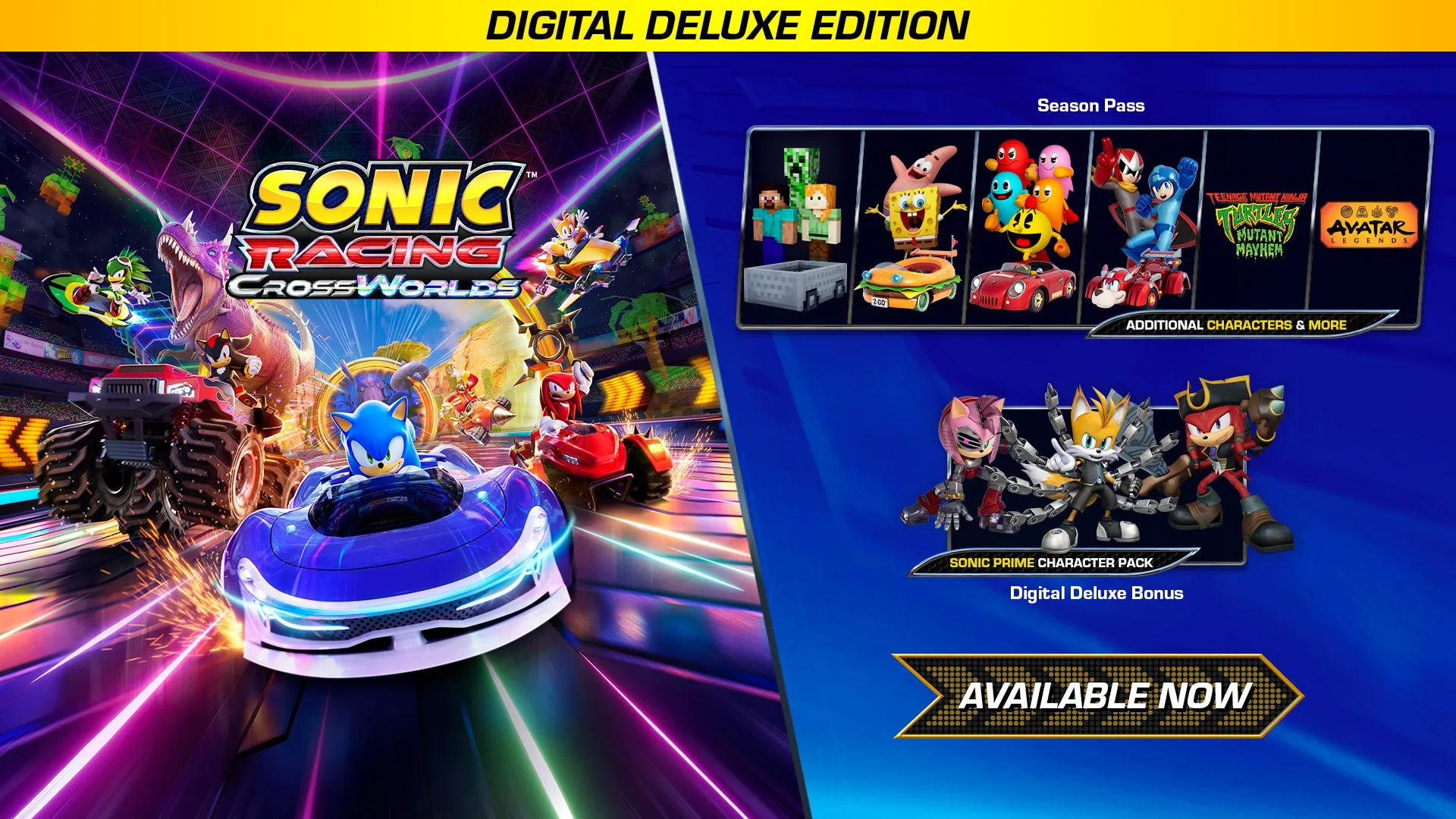 Digital Deluxe Edition of Sonic Racing: CrossWorlds with Sonic Prime characters