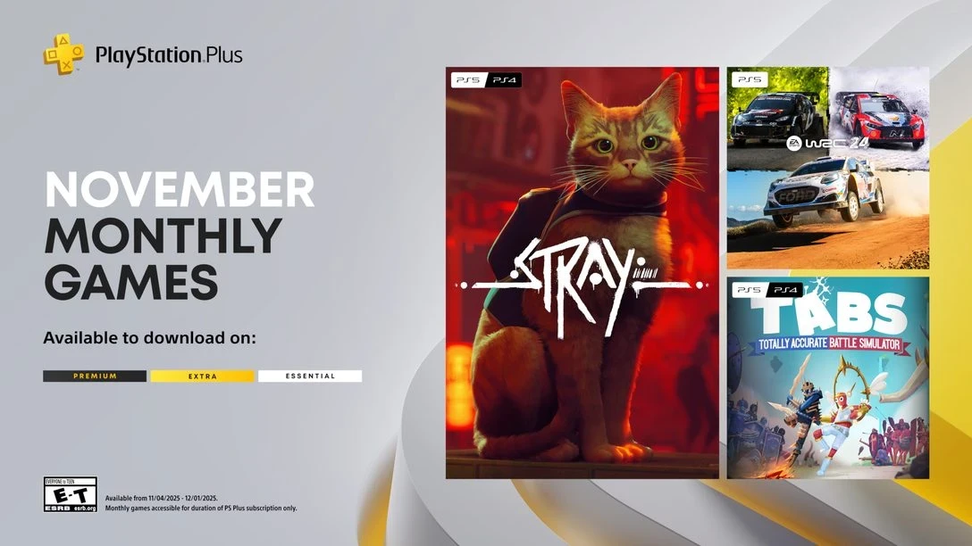 PlayStation Plus November lineup: Stray, WRC 24 and TABS dates