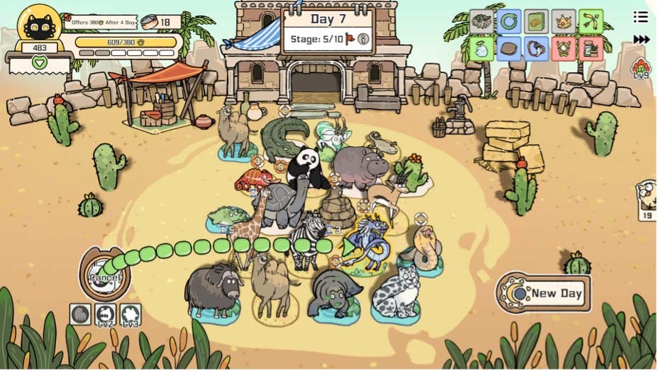 Cat God Ranch gameplay preview: unique deckbuilding and ranch management featuring diverse animals and strategic synergies.