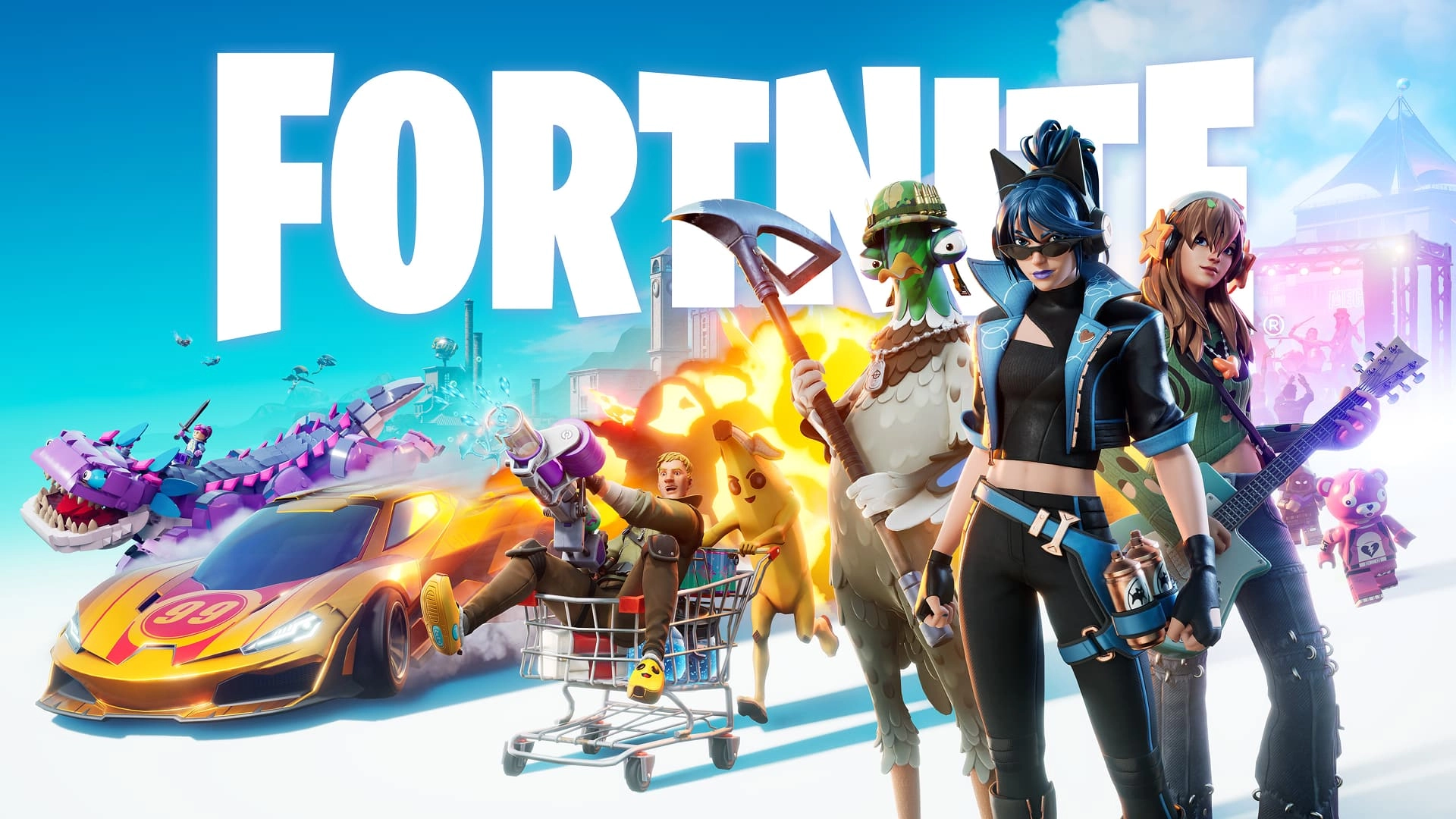 Fortnite showcases vibrant characters and action, highlighting its nominations at The Game Awards 2025. Celebrate gaming!