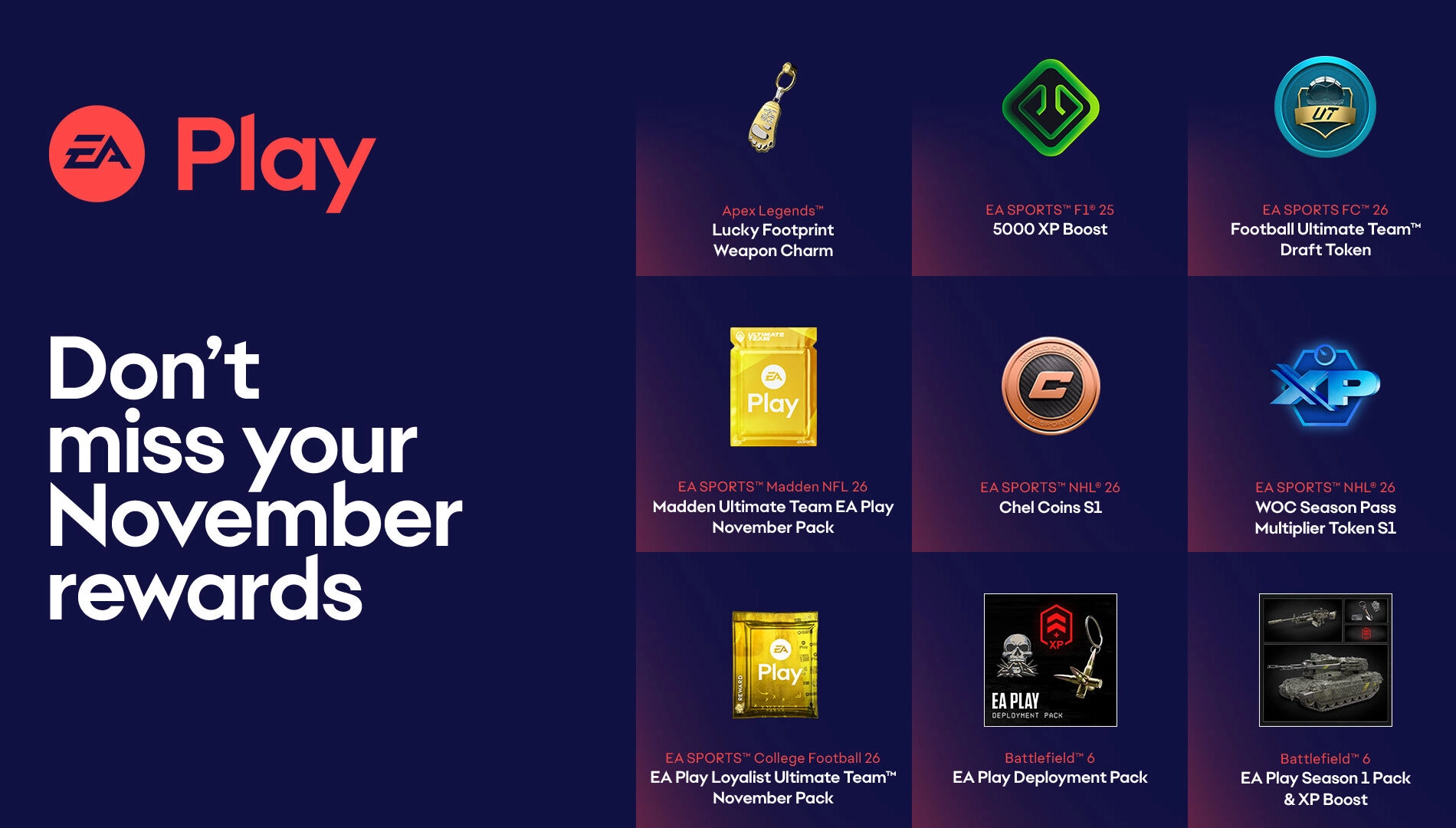 EA Play’s November slate adds trials, rewards, and library picks