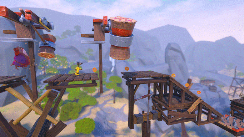 Gameplay from Samurai Academy: Paws of Fury featuring dynamic platforming and vibrant landscapes on Xbox Series X|S.