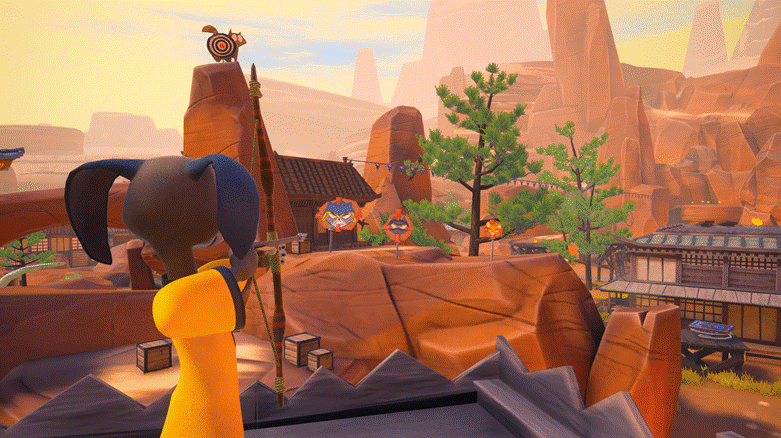 “Gameplay scene from Samurai Academy: Paws of Fury showcasing vibrant landscapes and action-packed adventures on Xbox.”