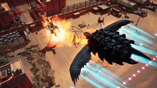 GigaBash DLC showcases Gamera and Guiron battling in an action-packed arena, celebrating kaiju cinema