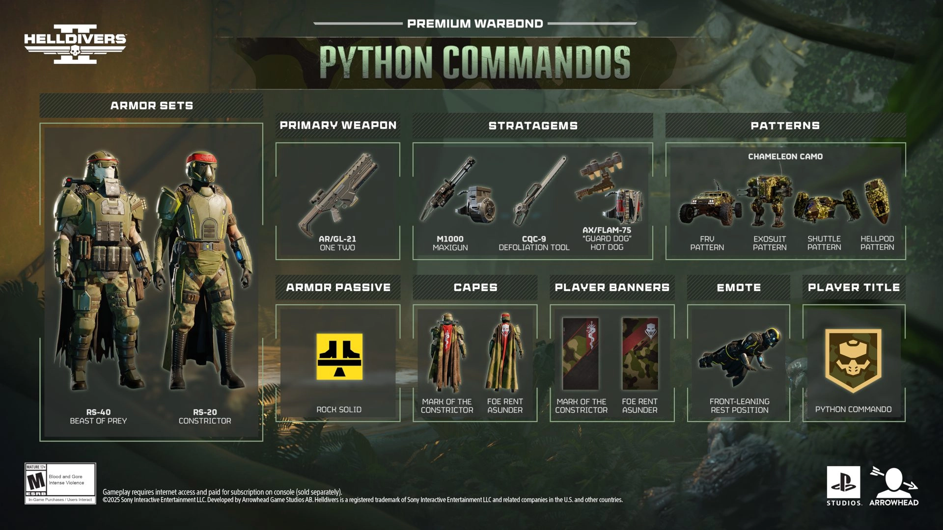 Helldivers Python Commandos Warbond: featuring new weapons, gear, and stratagems for elite gameplay. Upgrade your firepower!