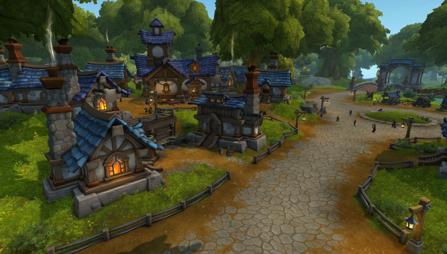 Concept art showcasing vibrant Blood Elf player housing in World of Warcraft, highlighting cozy, creative community spaces.