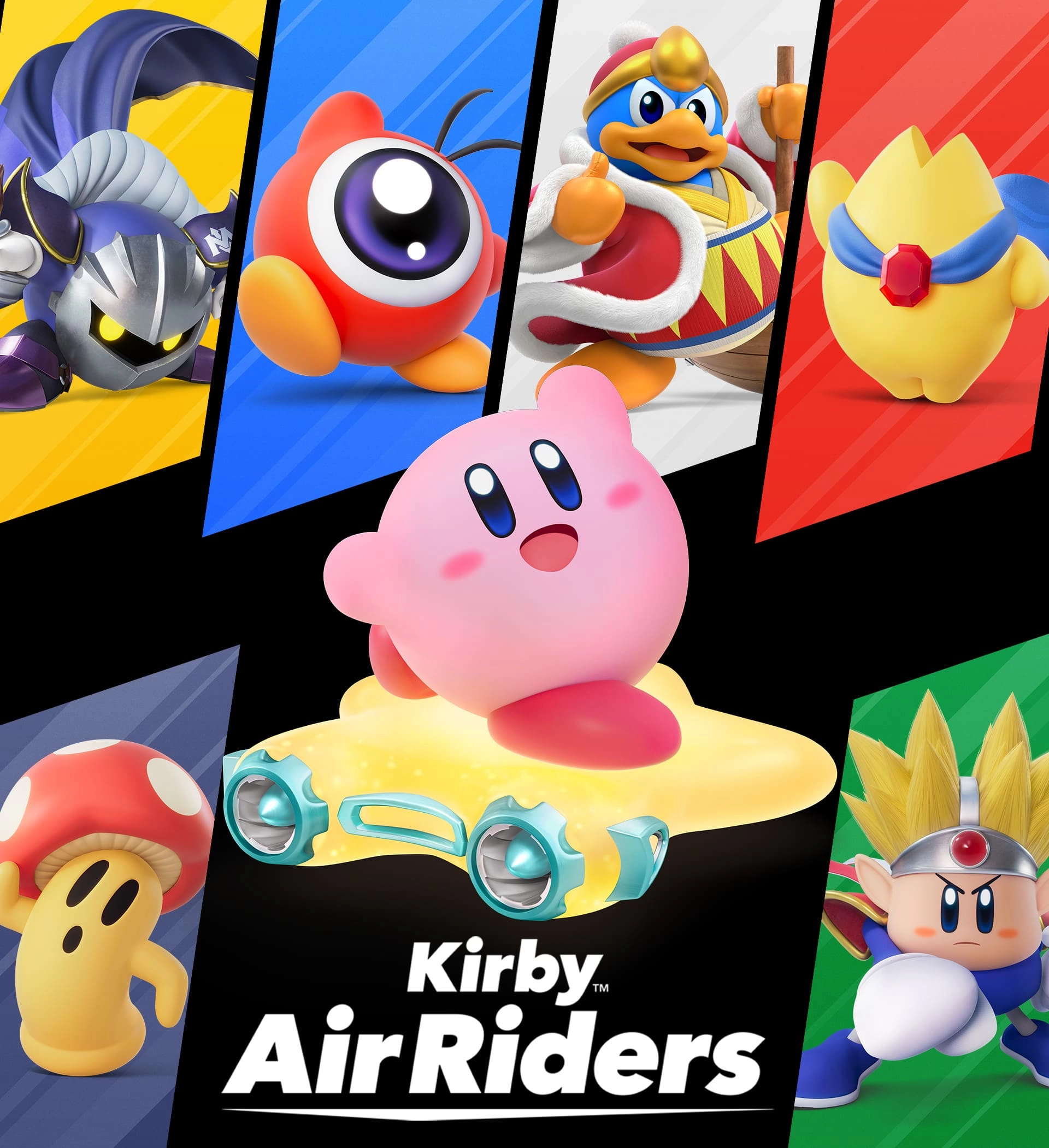 Kirby and friends in vibrant action for Kirby™ Air Riders on Nintendo Switch™ 2, featuring exciting races and battles.