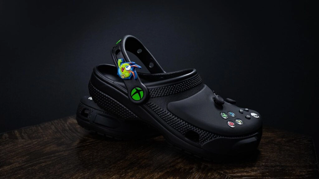 Exclusive Xbox and Crocs collaboration: stylish black clogs designed like a controller with cushioned comfort for gamers.