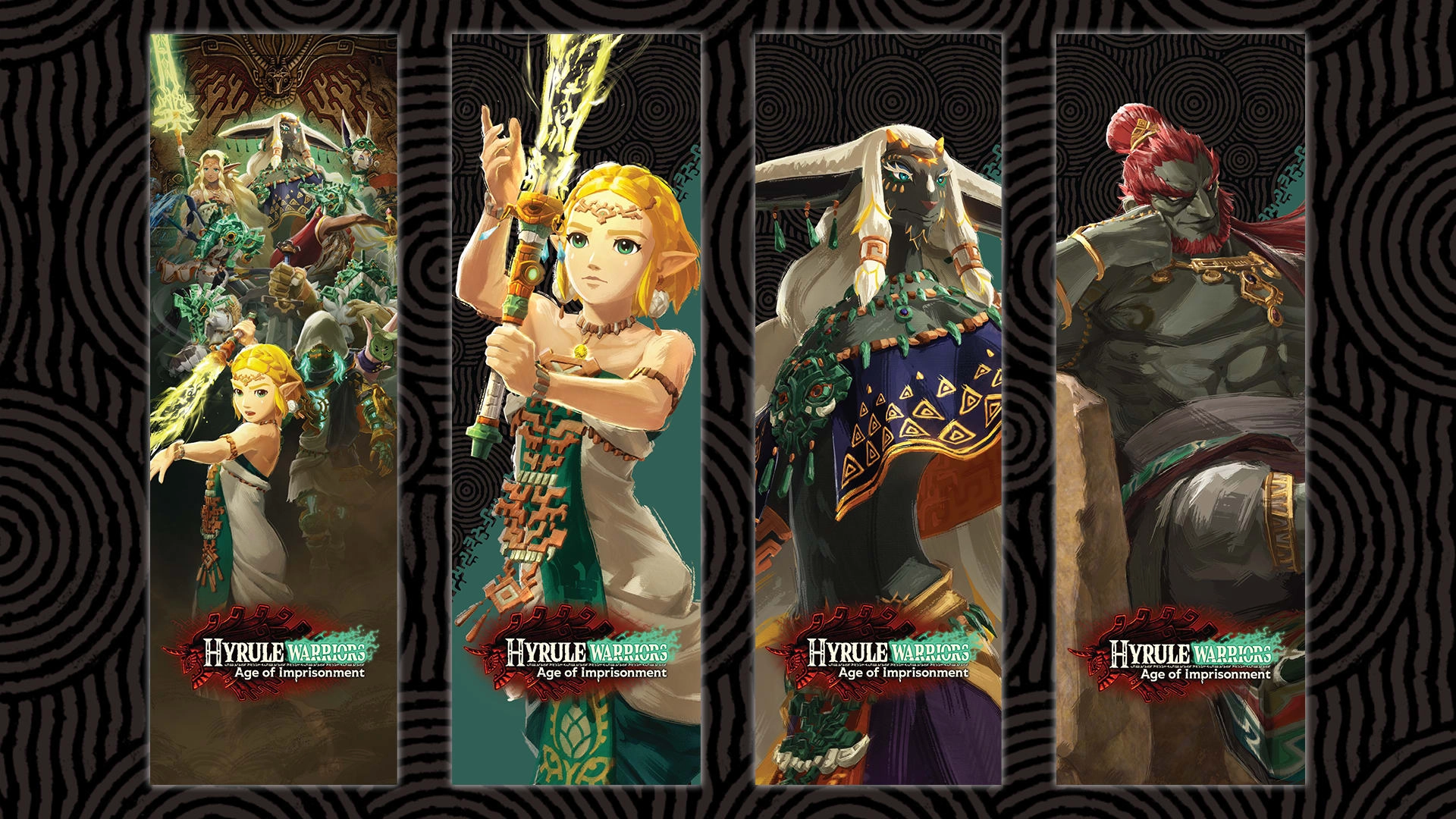 Characters from Hyrule Warriors: Age of Imprisonment face off against the Demon King Ganondorf in epic battles.