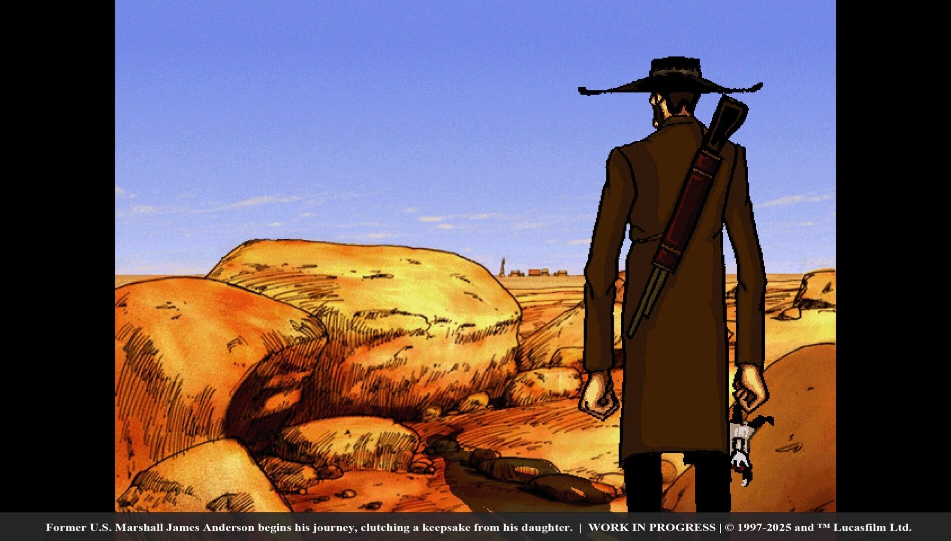 James Anderson, a retired U.S. Marshal, embarks on a journey in the Wild West in Outlaws, a classic Western FPS from 1997.