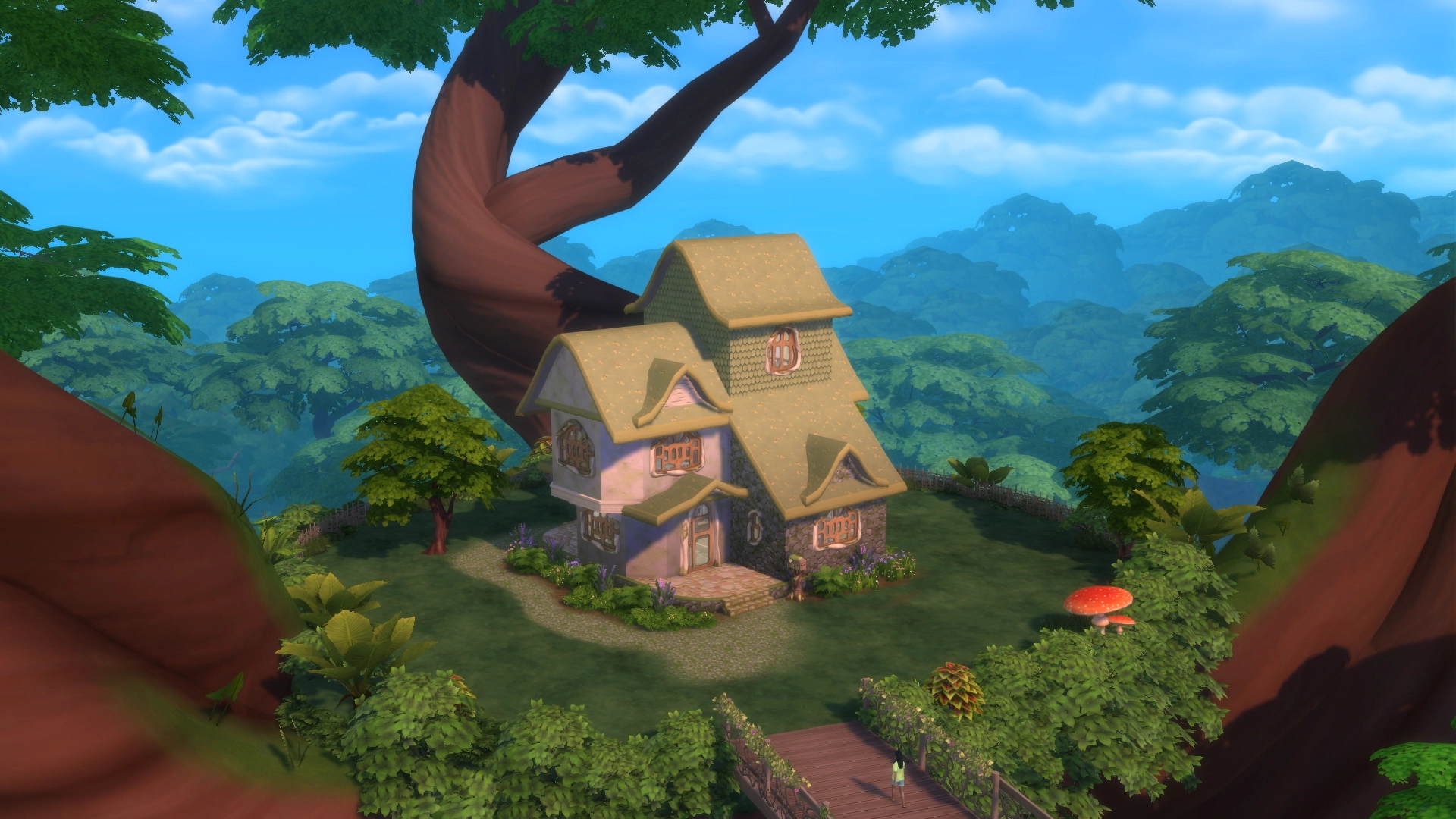 Charming treehouse in a lush setting, celebrating creativity and community in The Sims 4: Nature