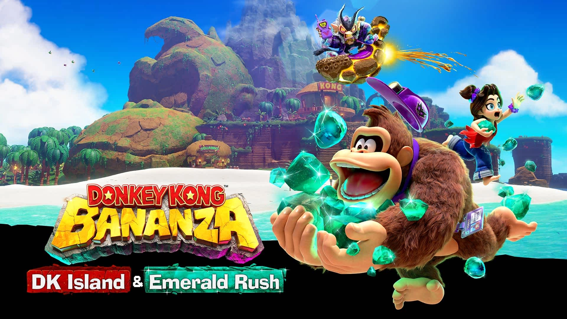 Join the Emerald Rush event in Donkey Kong Bananza: Collect treasures and unlock Lanky and Chunky Kong statues!