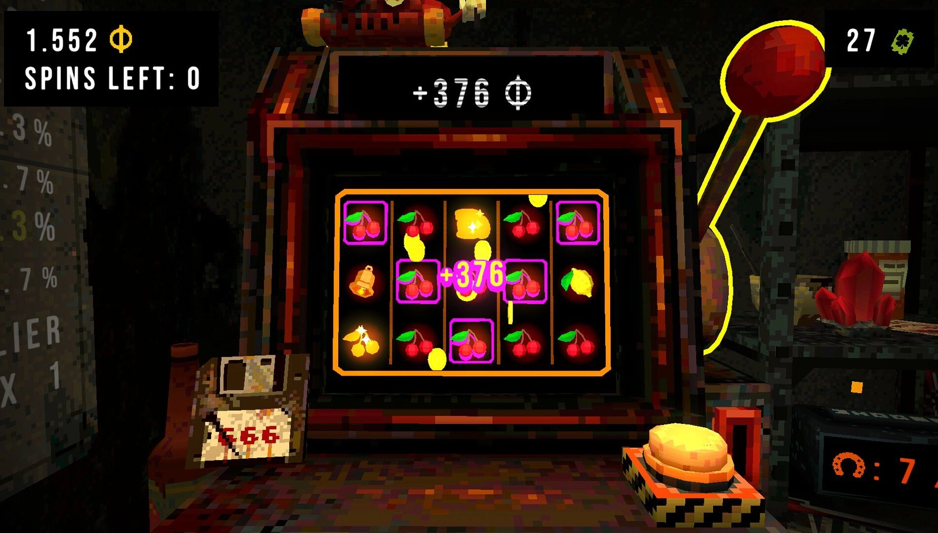 CloverPit gameplay showcases a horror-themed slot machine with vibrant symbols and a suspenseful atmosphere.