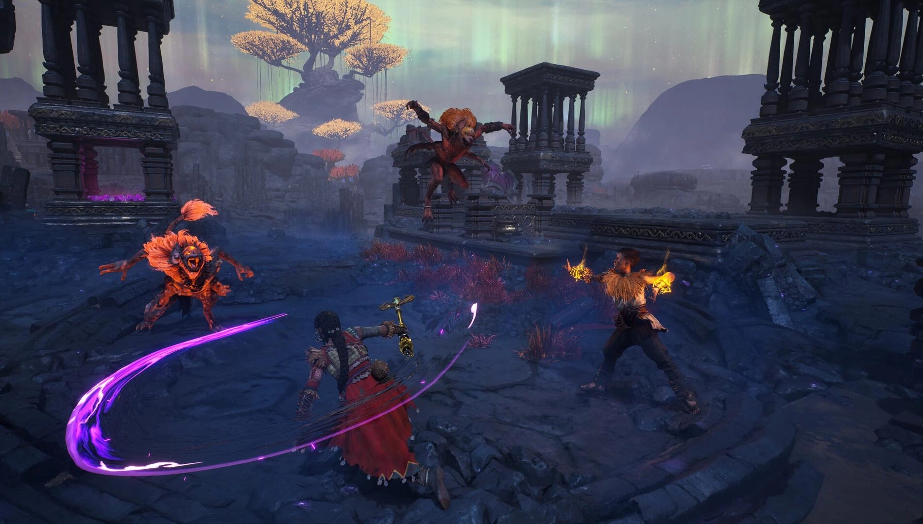 Raji: Kaliyuga gameplay showcasing new third-person action mechanics and vibrant, mythological environments.