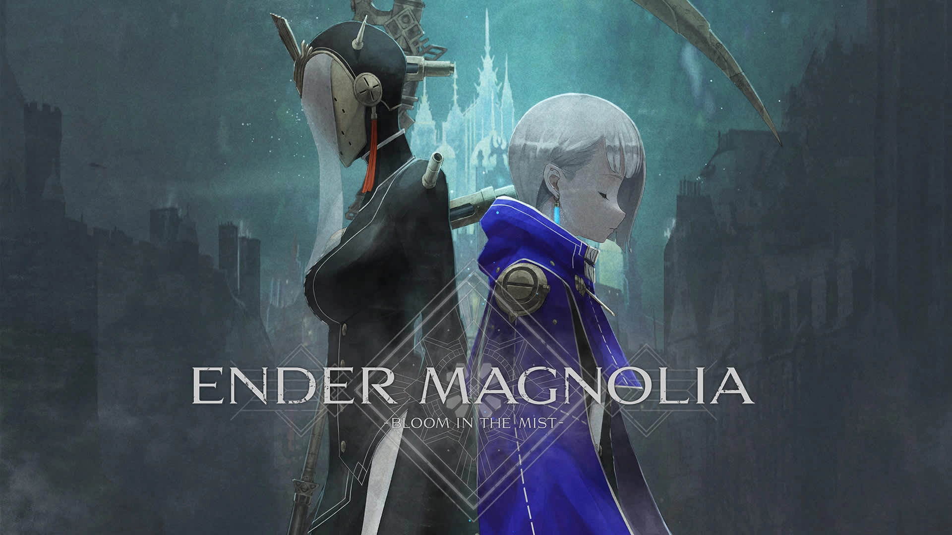 Ender Magnolia: Bloom in the Mist artwork featuring two characters set against a misty, enchanted background.