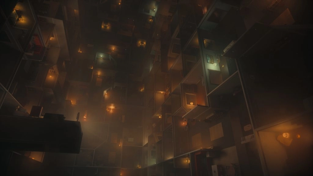 Overview of Control Resonant’s mysterious architecture, highlighting captivating shifts in reality and atmosphere.