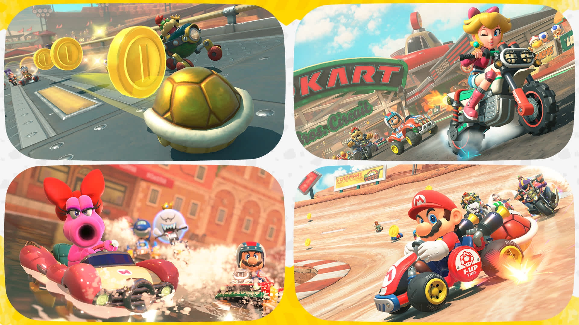 Exciting Mario Kart™ World action with racers, coins, and colorful tracks on Nintendo Switch™ 2. Get racing tips!