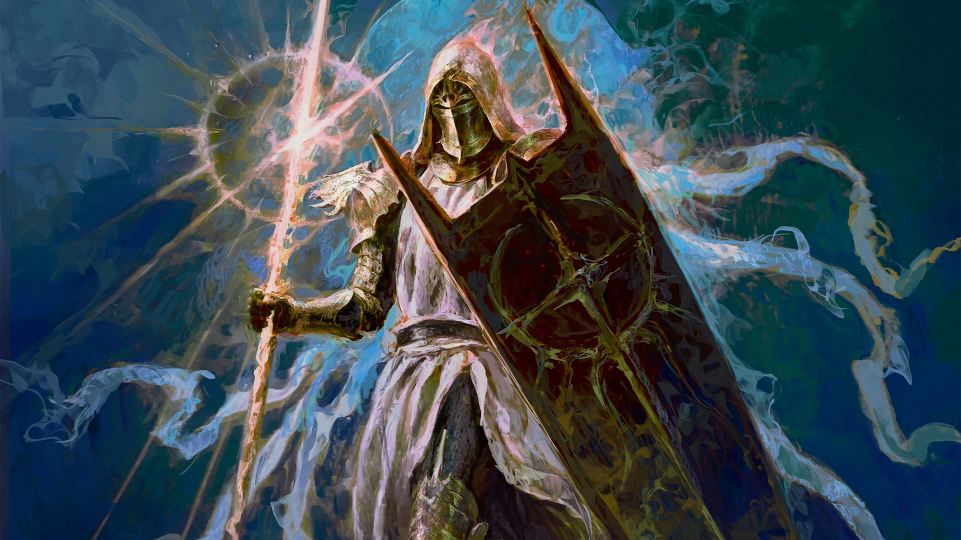 Powerful Paladin wielding divine energy in Diablo IV, celebrating the arrival of the Oath System and angelic transformations.