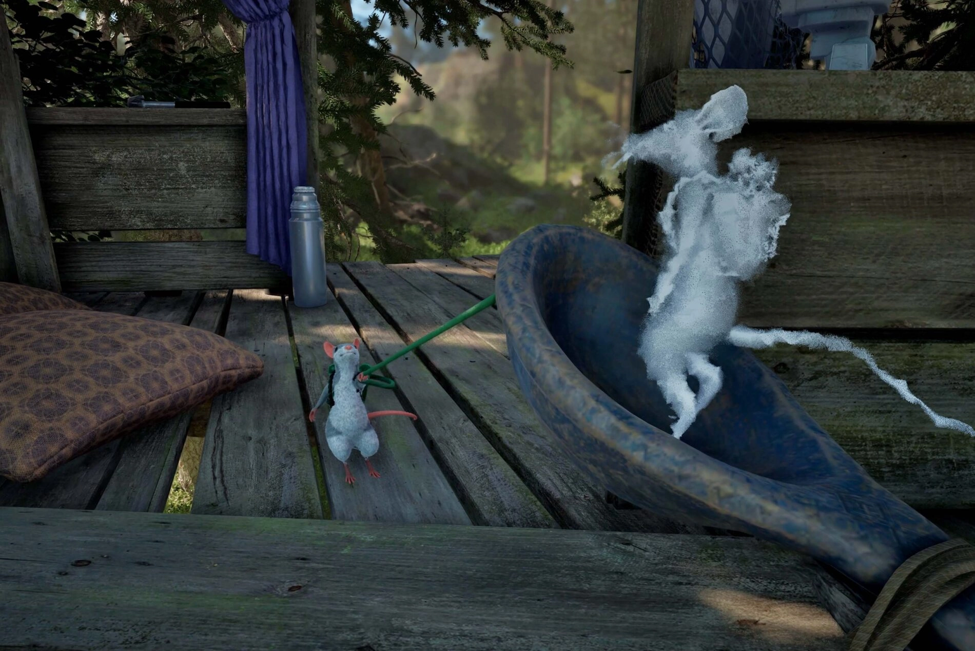 A tiny mouse utilizes a magical Shade System in a cozy adventure to solve puzzles and explore a vibrant, enchanting world.