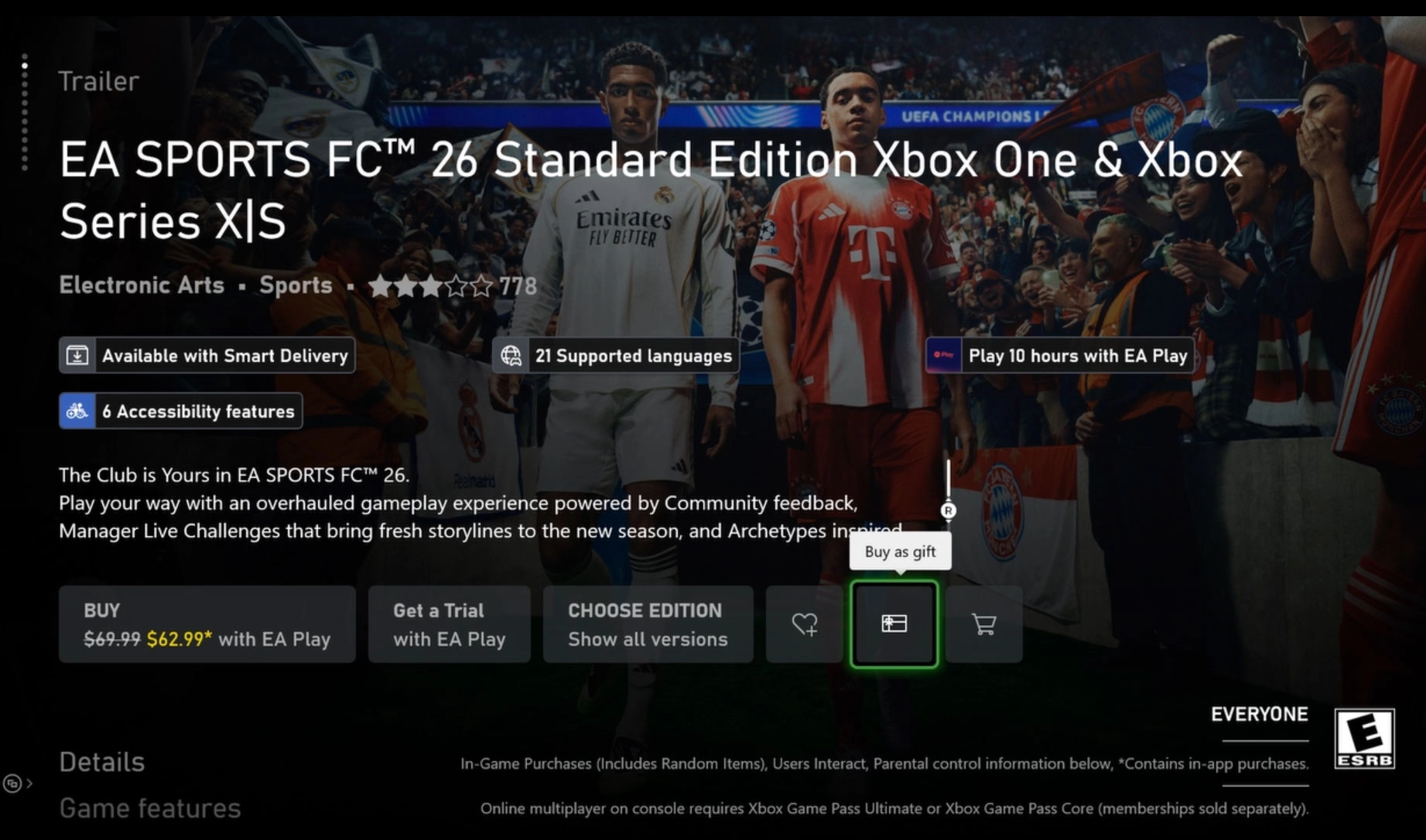 Gift EA SPORTS FC 26 on Xbox with ease—just find, select, and send digitally for a fun holiday surprise!