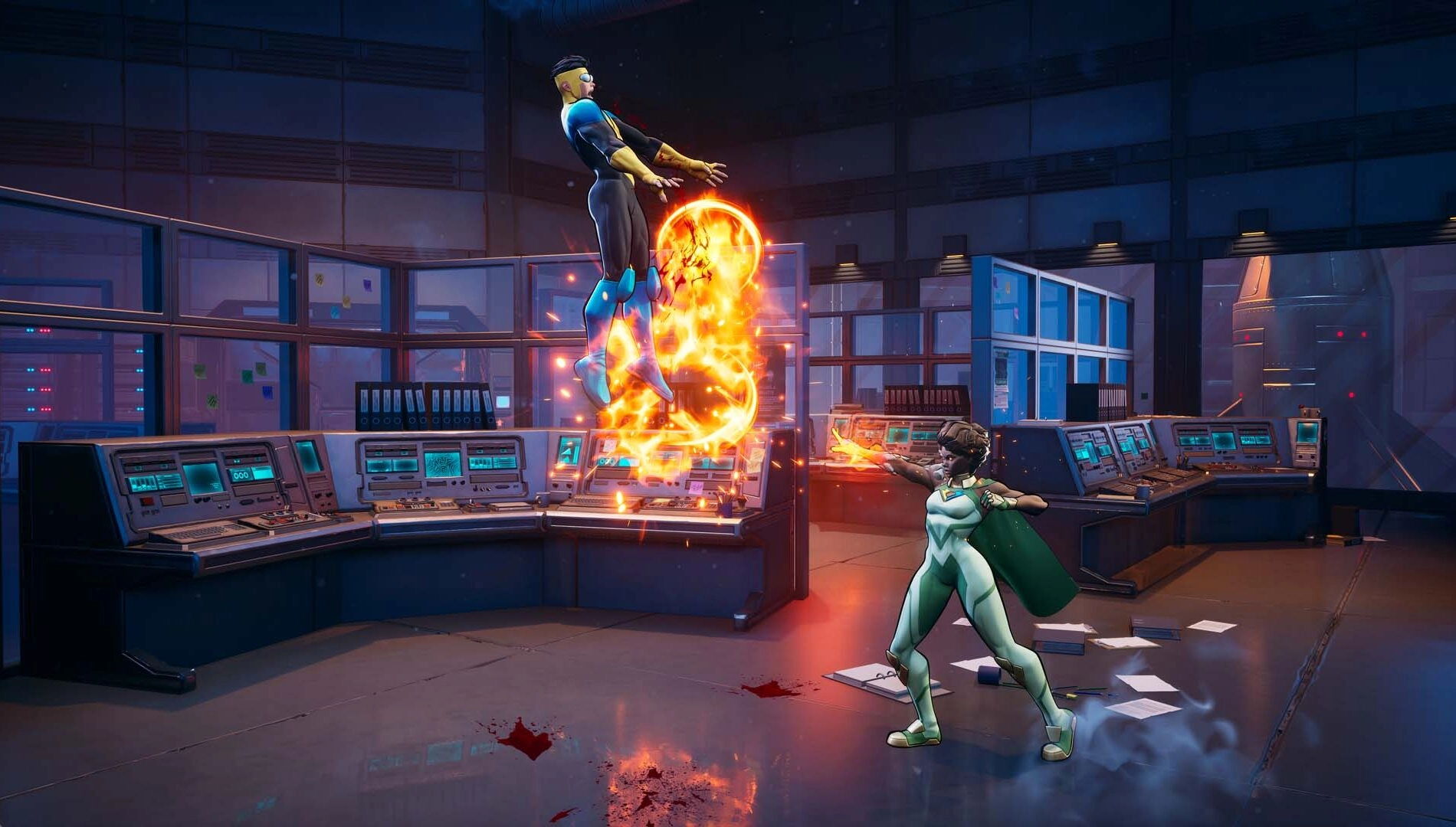 Ella Mental battles an opponent in Invincible VS, showcasing her powers in a vibrant fighting game scene from The Game Awa...