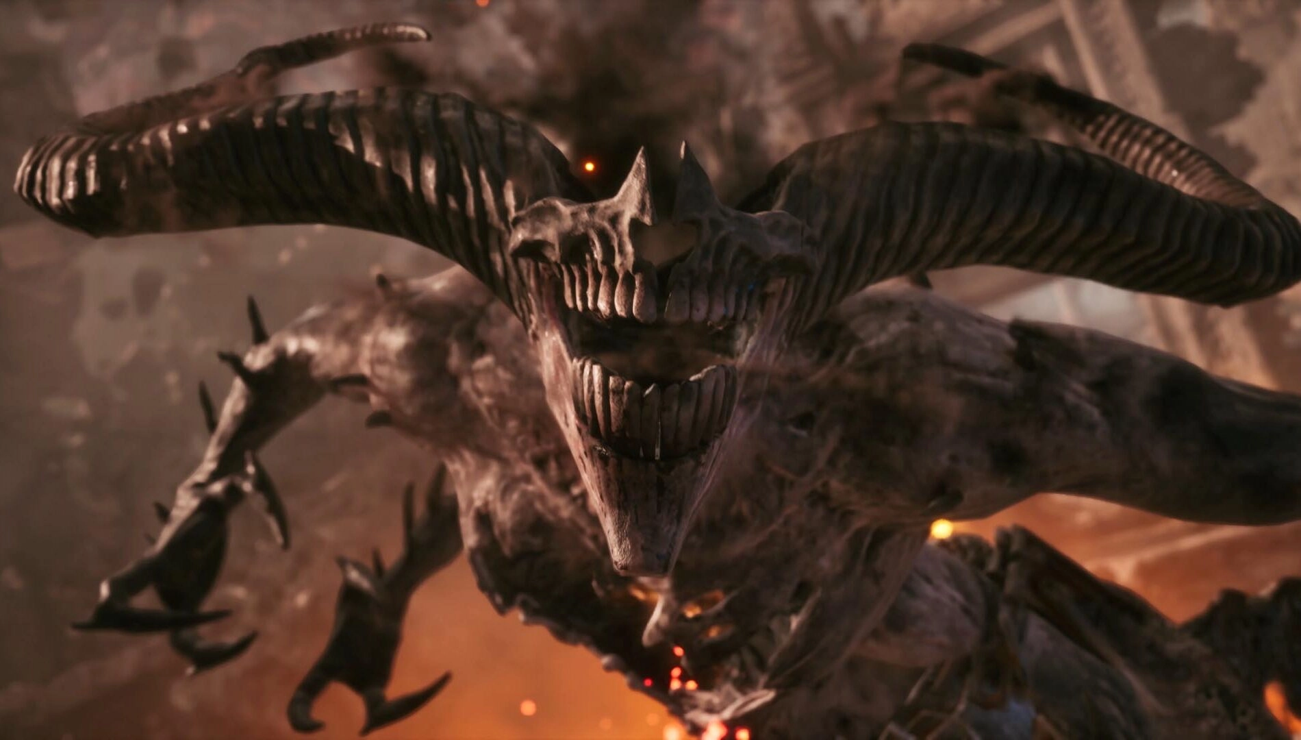 Vicious boss battle in Lords of the Fallen II trailer showcasing the terrifying Ashen Skin Stealer creature.