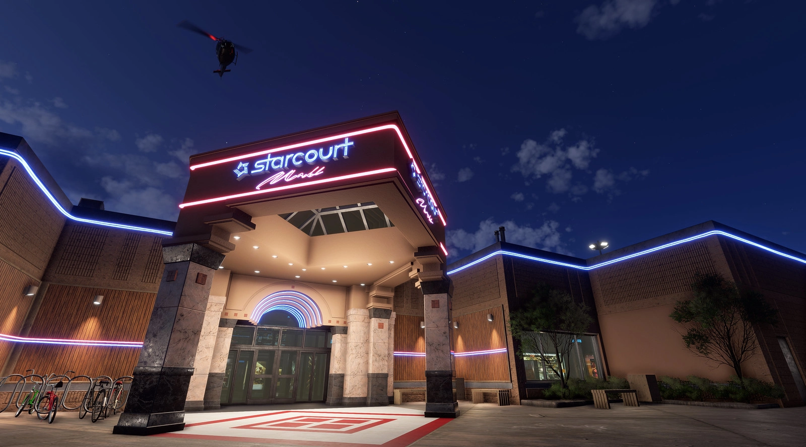 Experience Hawkins in Microsoft Flight Simulator 2024: Stranger Things, featuring Starcourt Mall and thrilling missions.