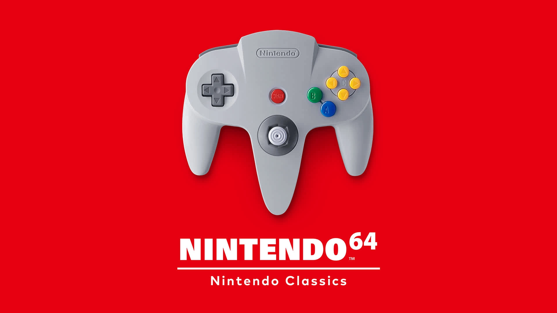 Nintendo 64 controller on red background, announcing new classic games for Nintendo Switch Online + Expansion Pack members.