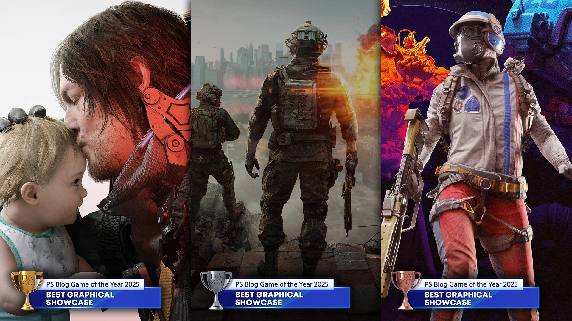 PlayStation Blog Game of the Year 2025 nominees showcasing iconic characters and best graphical showcases.