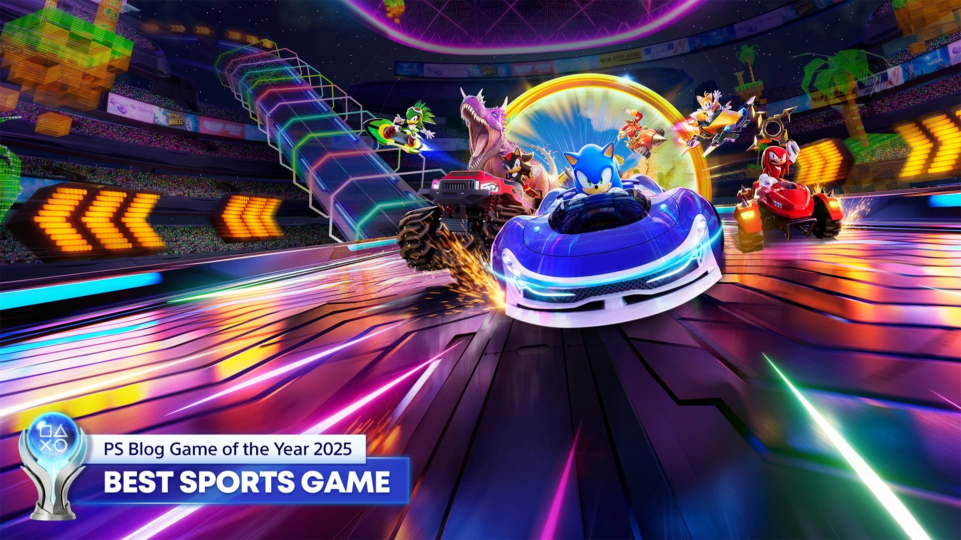 PS Blog Game of the Year 2025: Best Sports Game winner, featuring vibrant characters in an exciting racing scene.