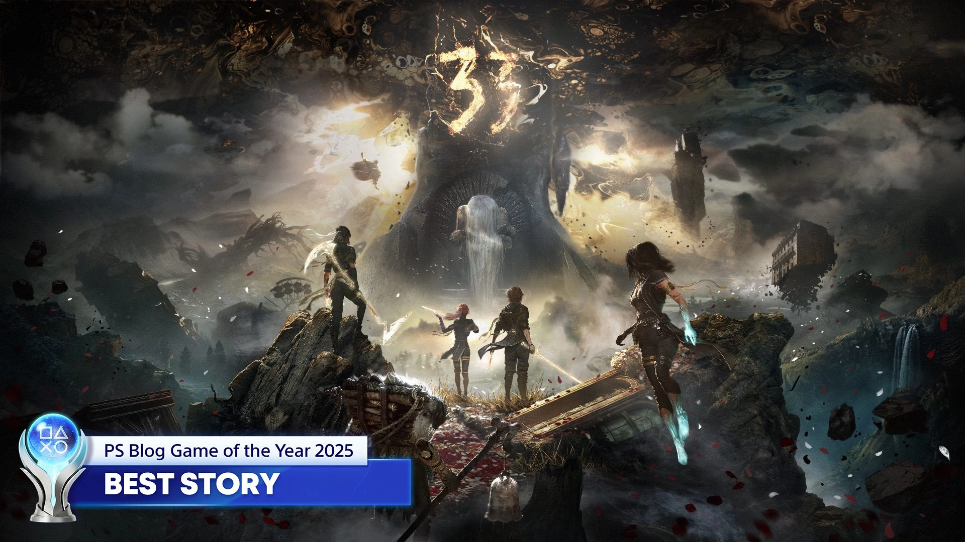 PlayStation Blog Game of the Year 2025, featuring the Best Story category with iconic characters and stunning art.