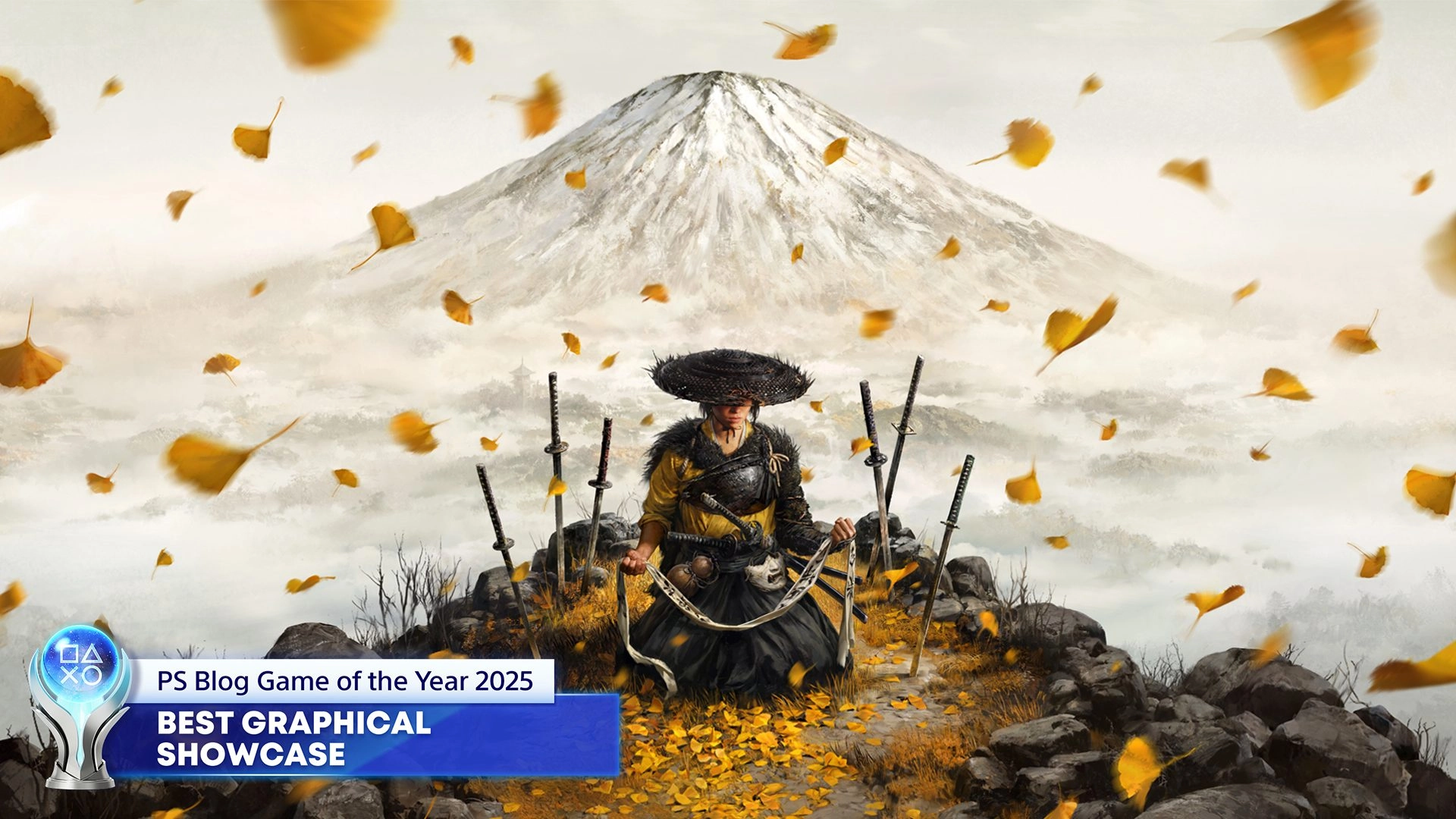 Stunning artwork for PS Blog Game of the Year 2025, highlighting Best Graphical Showcase with a serene landscape.