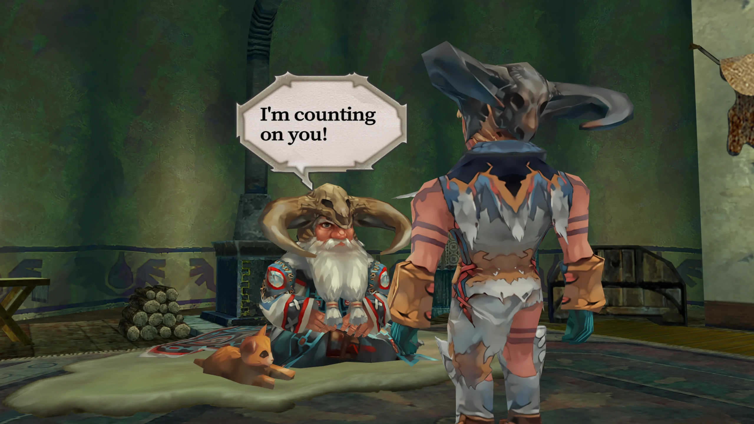 Character interaction scene from Romancing SaGa -Minstrel Song- Remastered, showcasing rich storytelling and fantasy eleme...