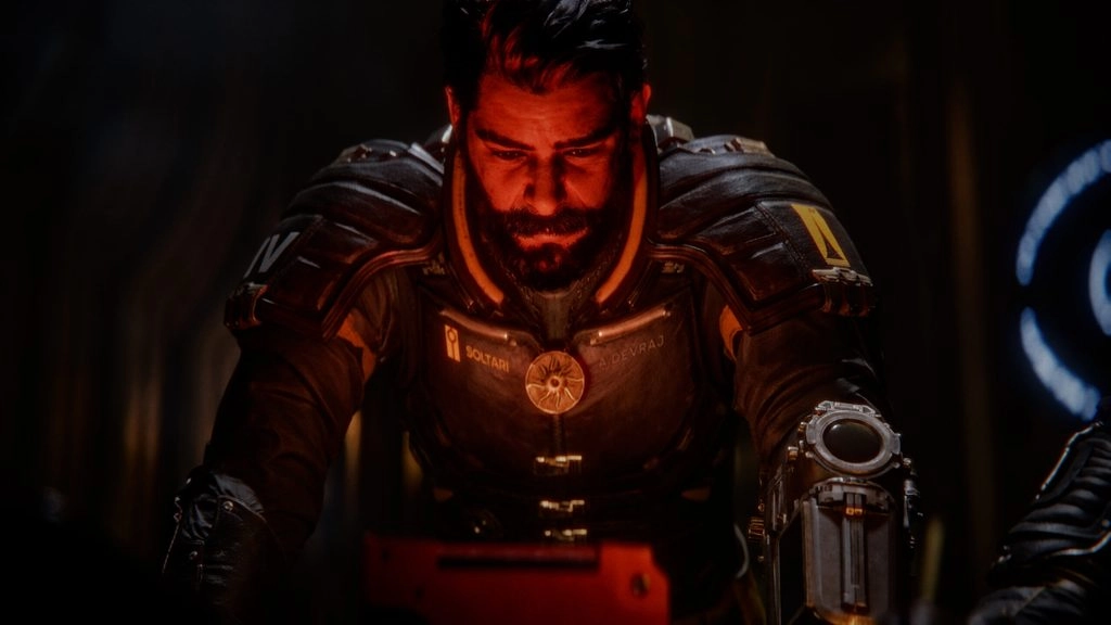 Ensemble cast member Arjun Devraj in Saros, showcasing action gameplay and deep world-building for PlayStation 5.
