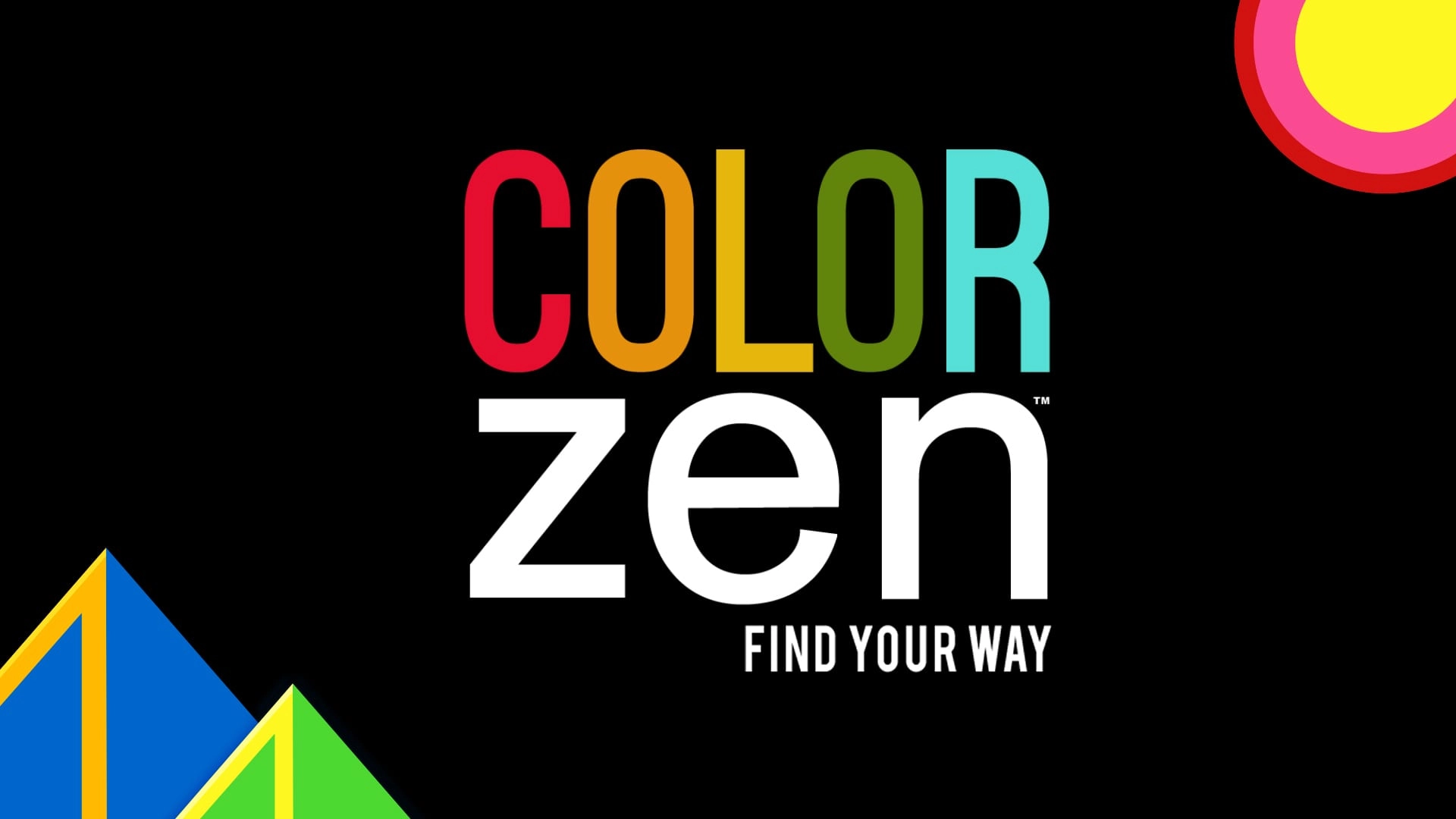 Color Zen game logo on a black background, promoting free-to-play games for Nintendo Switch systems.