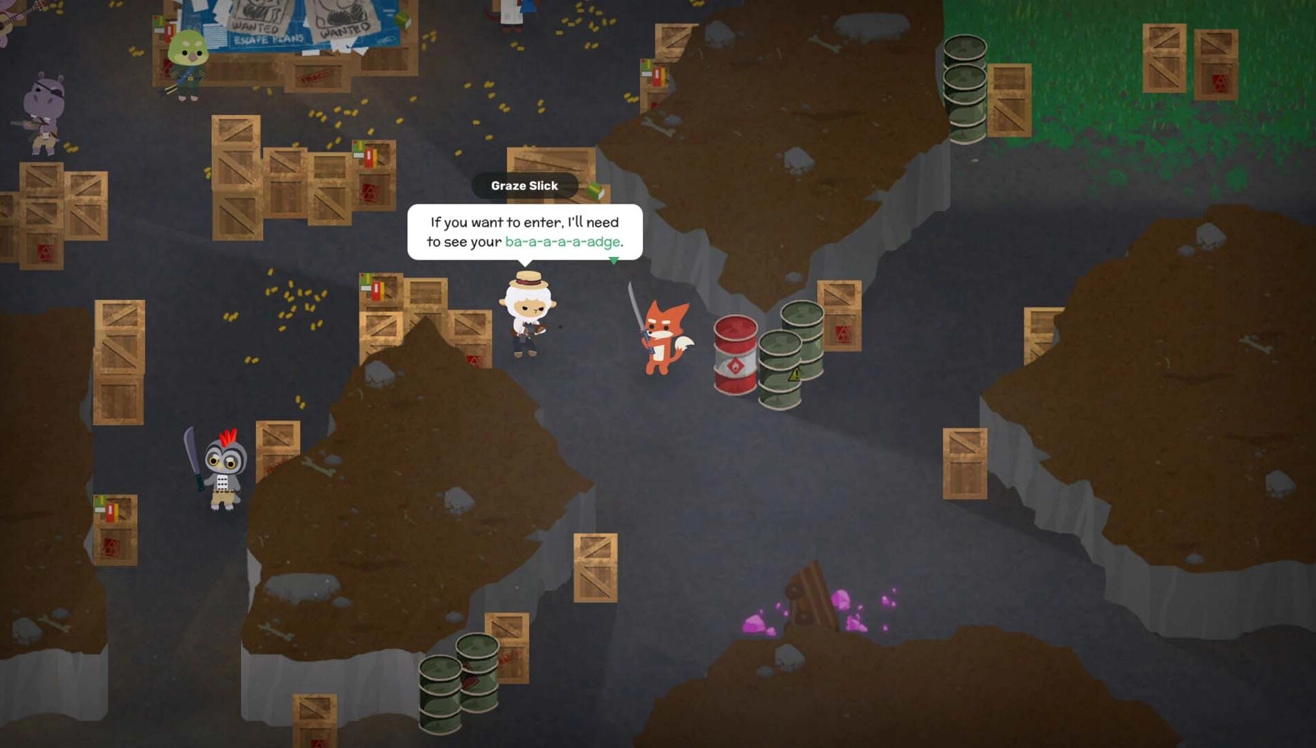 Players interact in Super Animal Royale