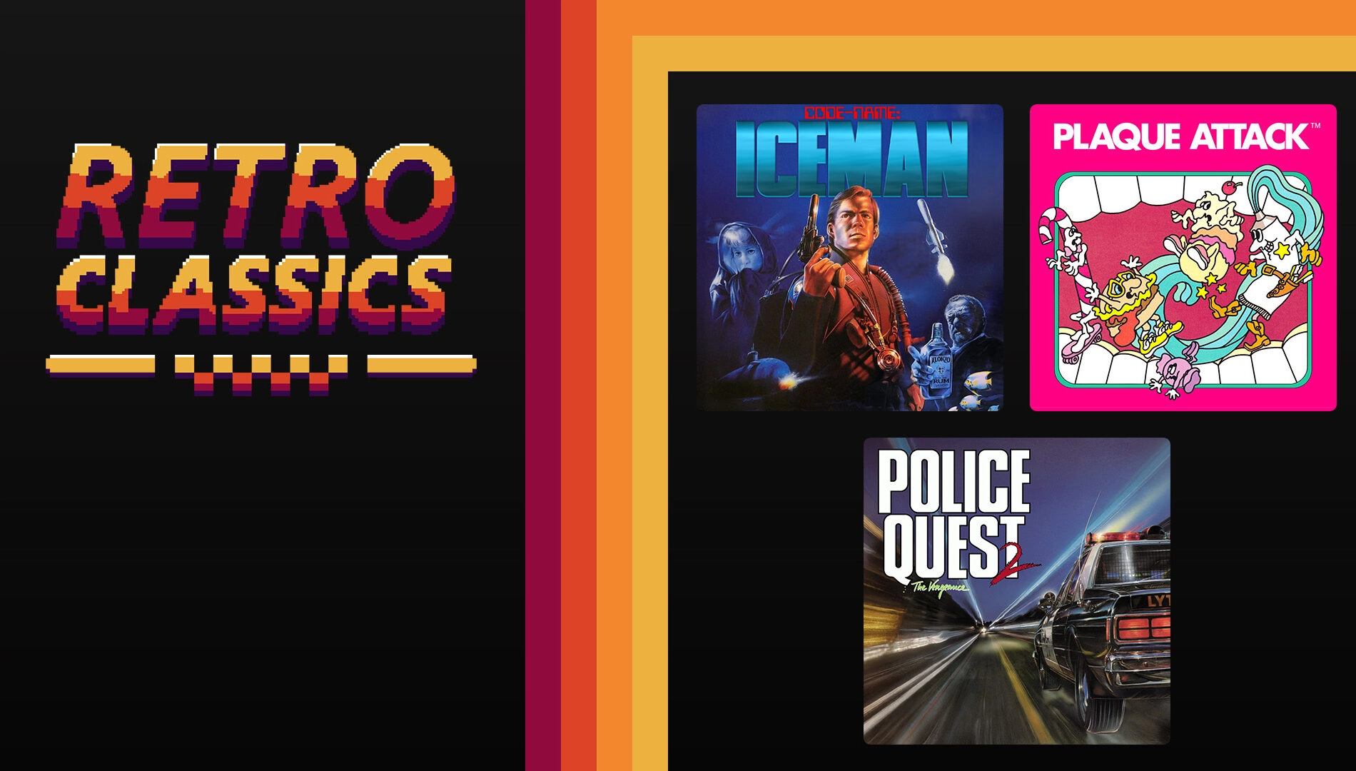 Xbox Play Anywhere showcases new game additions with retro classics like Iceman, Plaque Attack, and Police Quest.