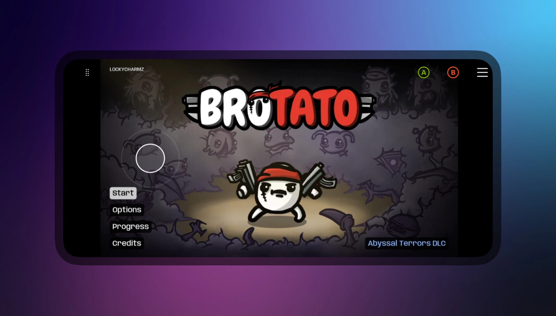 Bro-tato game screen on mobile showcasing gameplay for Xbox Play Anywhere titles, featuring colorful characters and action.