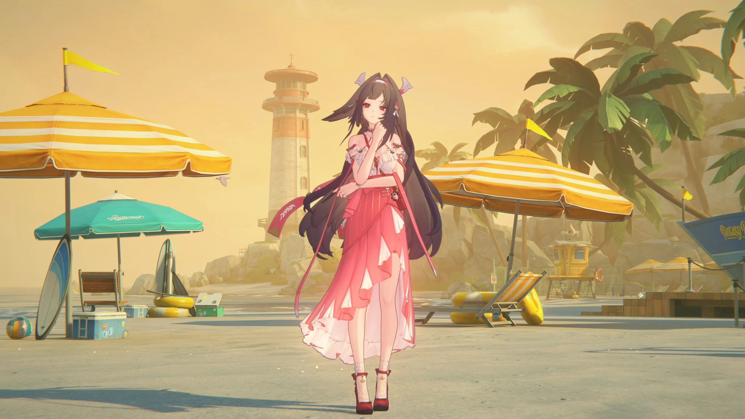 Zenless Zone Zero teaser image featuring a character in a pink outfit at a beach, hinting at Season 2.5 release.