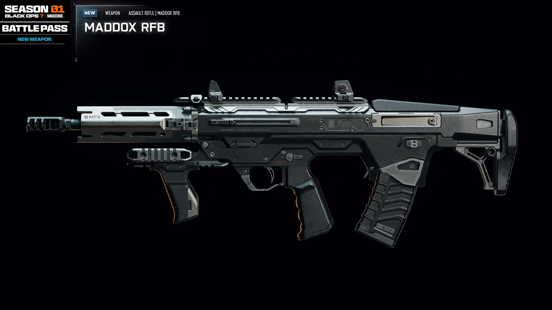 Introducing the Maddox RFB, a new weapon in Call of Duty®: Black Ops 7 Season 01 Battle Pass. Gear up for action!