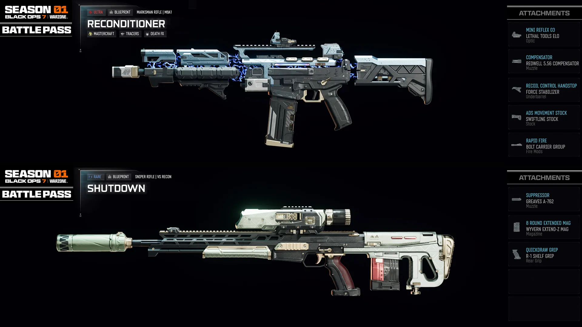 Season 01 Battle Pass showcases new weapons and upgrades for Call of Duty: Black Ops 7 and Warzone on December 4.