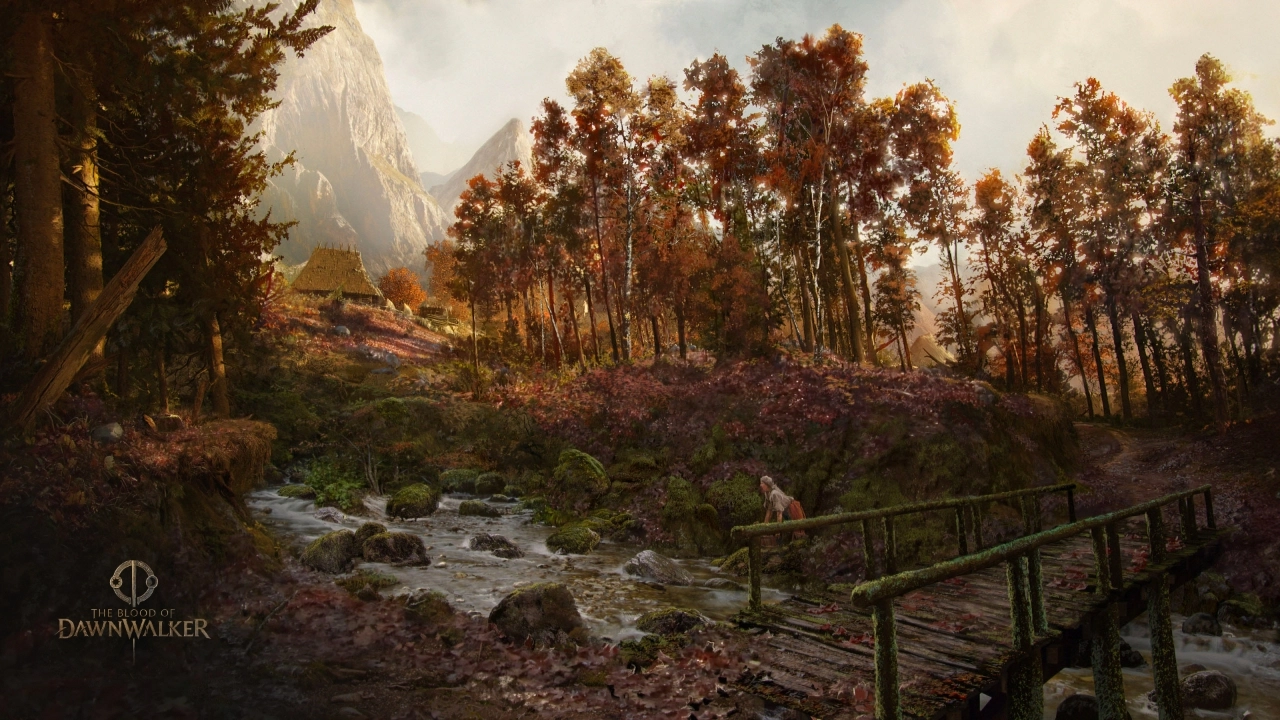 Autumnal landscape from "The Blood of Dawnwalker," showcasing Coen
