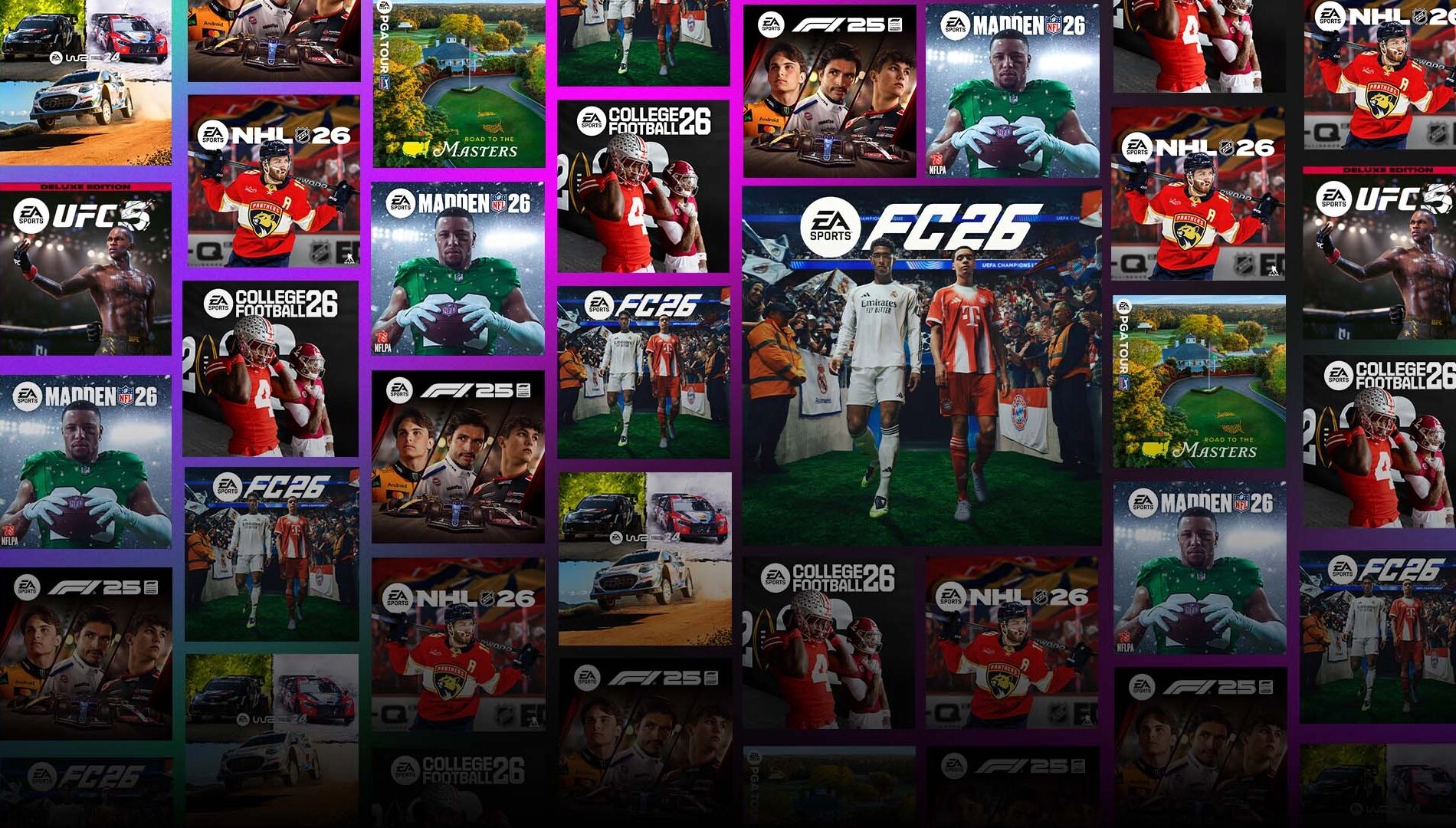 Collage of EA Sports game covers including Madden NFL 26, FC 26, and other popular titles for 2026 rewards