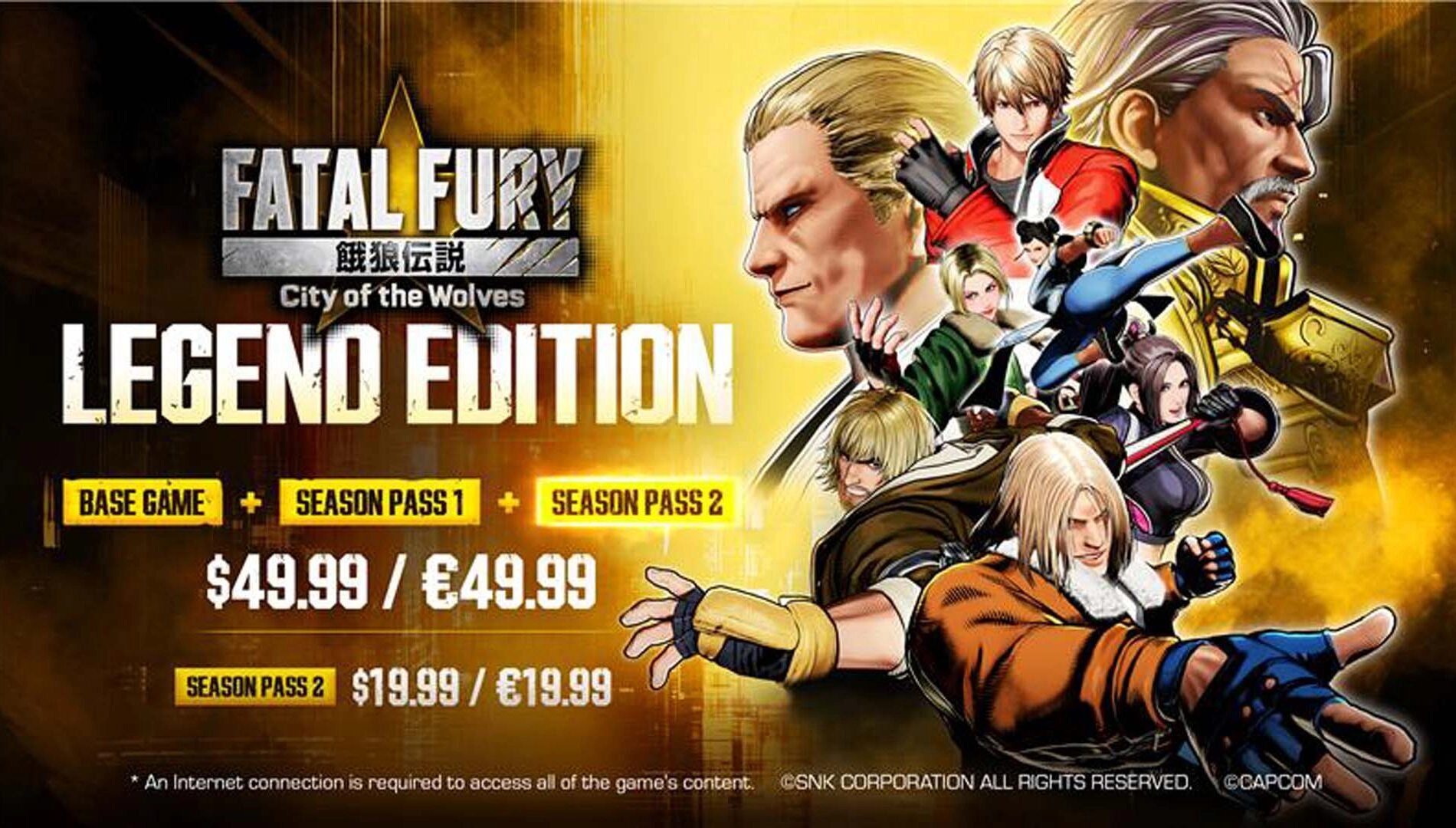 Fatal Fury: City of the Wolves Legend Edition cover featuring iconic characters and pricing details
