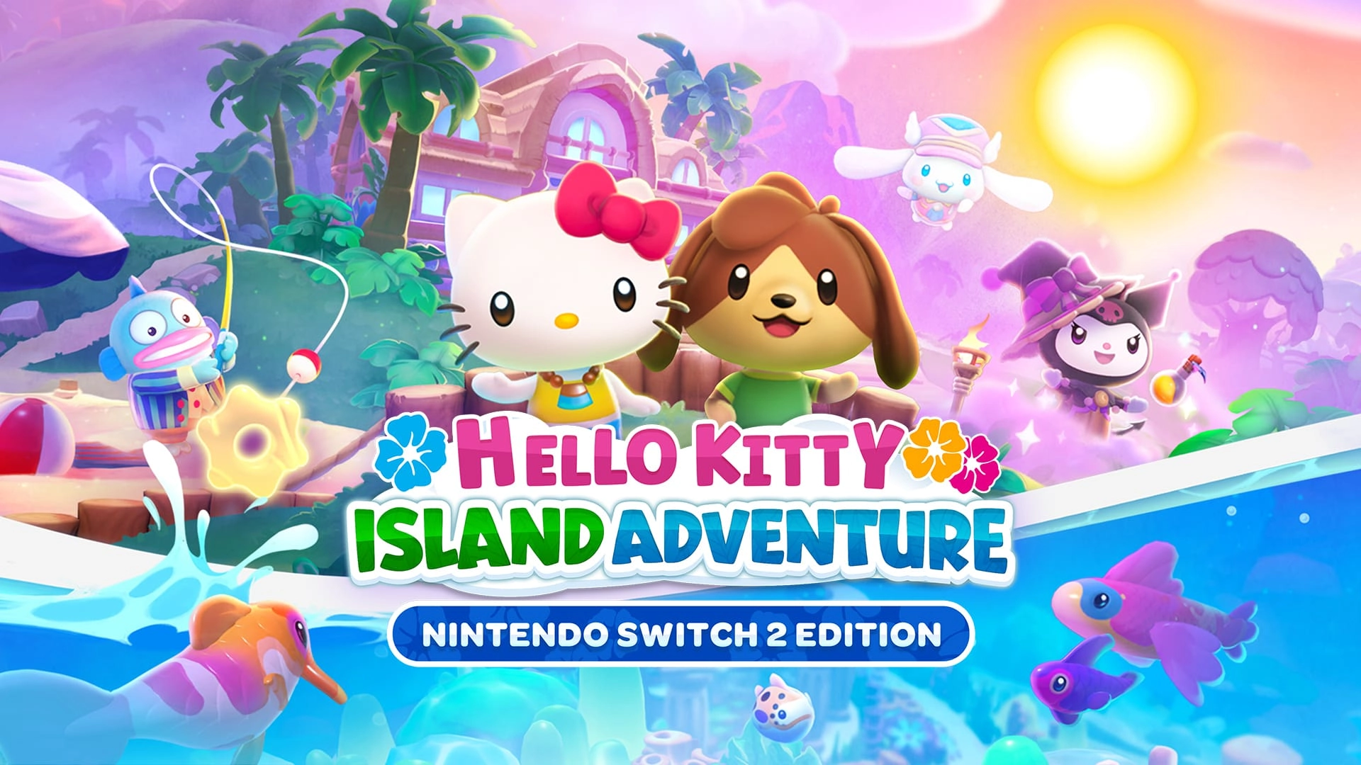Hello Kitty and friends explore a vibrant island in the Hello Kitty Island Adventure Nintendo Switch 2 game