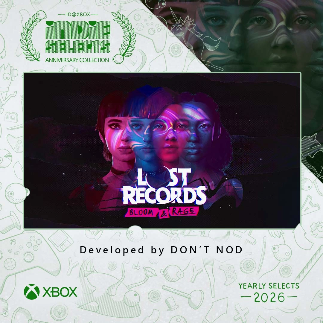 Xbox Indie Selects Anniversary Collection cover featuring Lost Records: Bloom & Rage game art