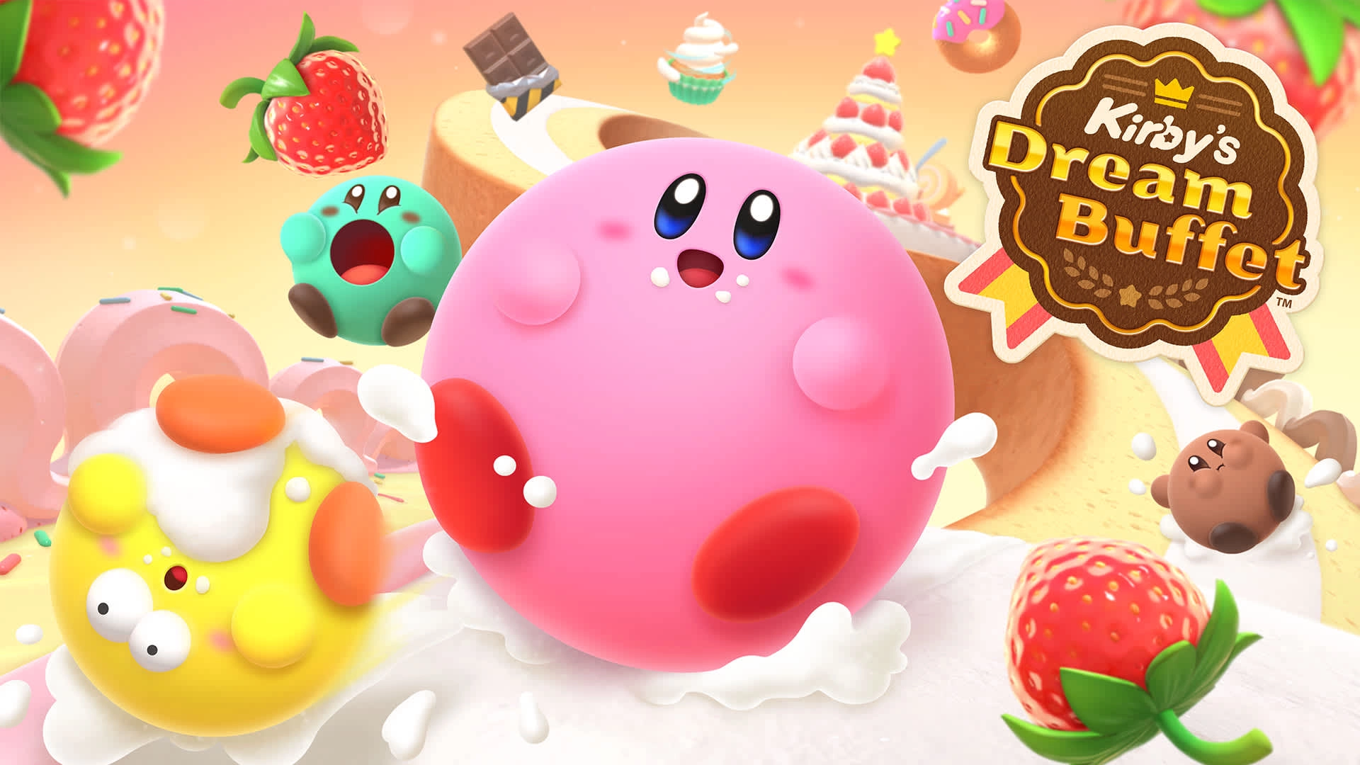 Join Kirby in a vibrant food adventure with Kirby