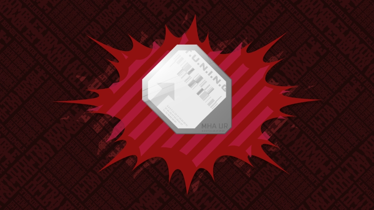 A hexagonal badge with barcode and text, set against a red burst pattern background, symbolizing new updates
