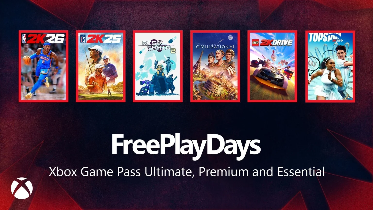 Six 2K Hits Headline Xbox Free Play Days This Weekend