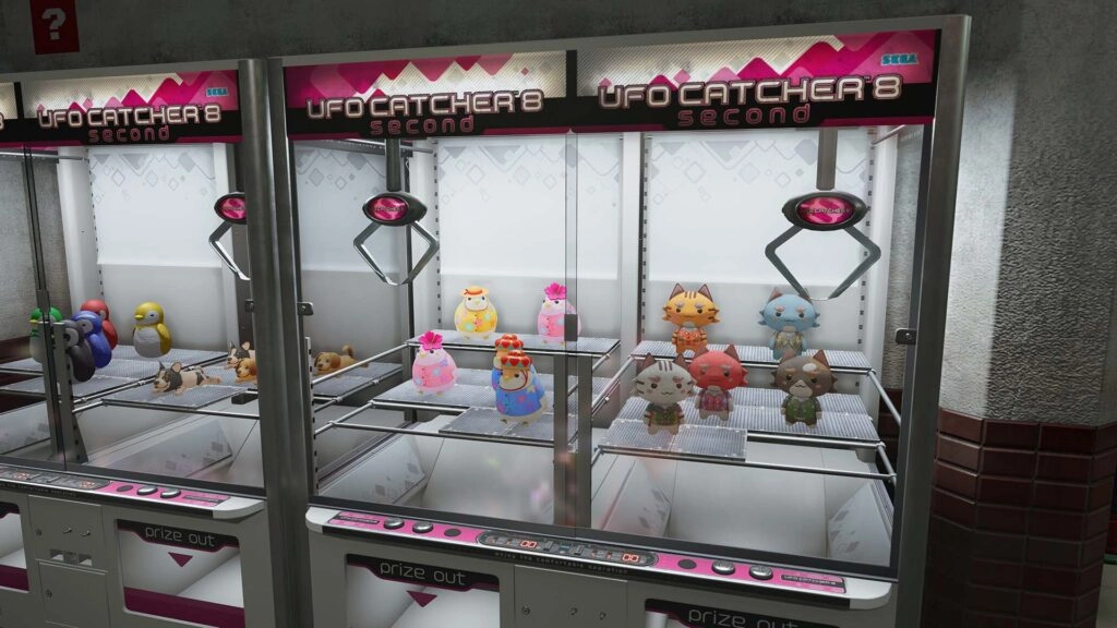 UFO catcher machines filled with colorful plush toys, ready to be won in an arcade setting